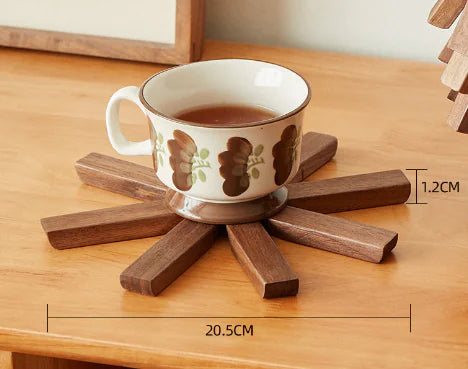 Walnut Wood Coaster - Solid Wood Heat Insulation