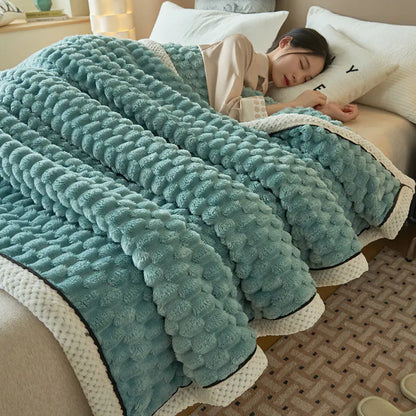 Double Layer Thick Blanket for Nap and Sofa Use