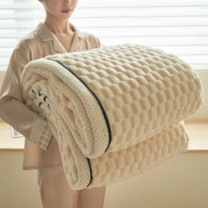Double Layer Thick Blanket for Nap and Sofa Use