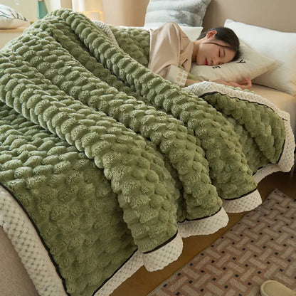 Double Layer Thick Blanket for Nap and Sofa Use