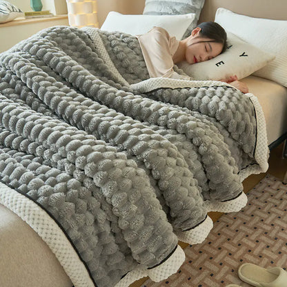 Double Layer Thick Blanket for Nap and Sofa Use