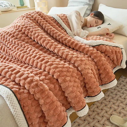 Double Layer Thick Blanket for Nap and Sofa Use