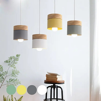 Solid Wood Pendant Light for Bedroom