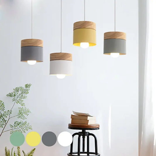 Solid Wood Pendant Light for Bedroom
