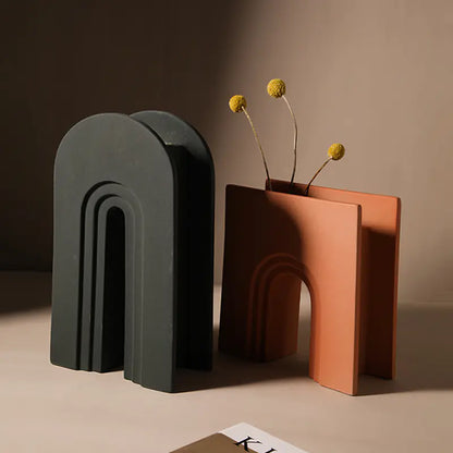 Nordic Art Geometric Morandi Ceramic Vase for Home Decor