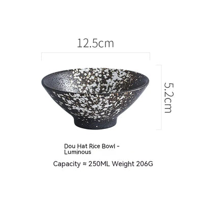 Japanese Ceramic Speaker Rice Bowl for Home Use