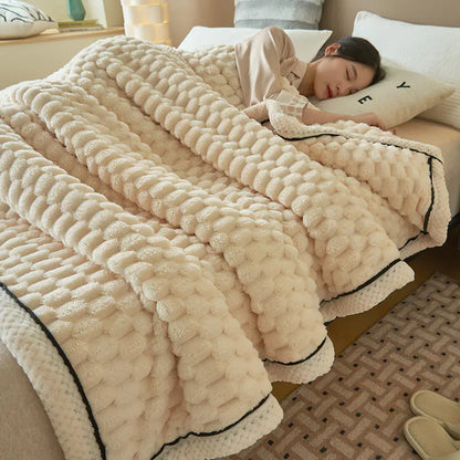 Double Layer Thick Blanket for Nap and Sofa Use