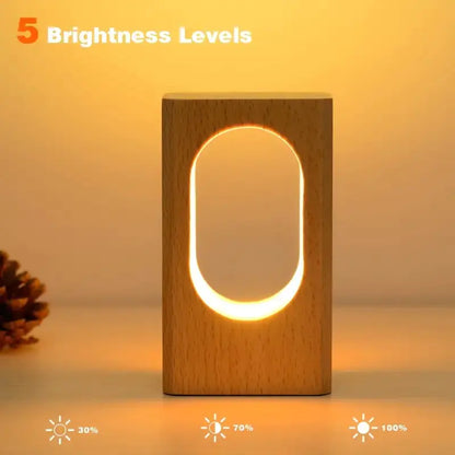 Dimmable LED Wood Desk Lamp for Bedroom Decor