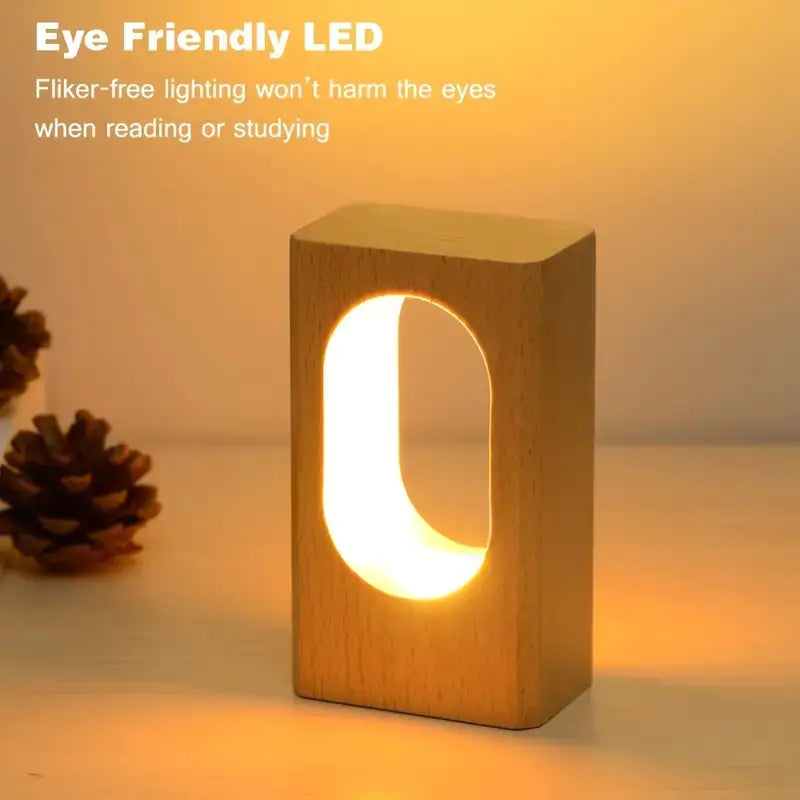 Dimmable LED Wood Desk Lamp for Bedroom Decor